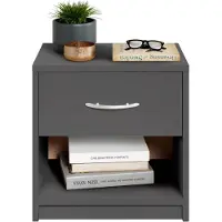 Stella Nachttisch "Pepe", graphit, B:39cm H:41cm T:28cm, Tische, Nachttisch, Breite 39 cm