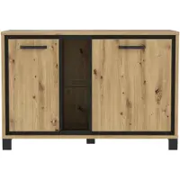Forte Trondheim Kommode mit 2 Türen, Holzwerkstoff, Artisan Eiche kombiniert mit