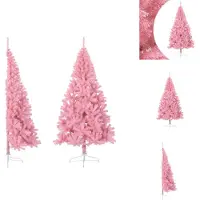 vidaXL Künstlicher Halb-Weihnachtsbaum mit Ständer Rosa 180 cm PVC - Weihnachtsbäume
