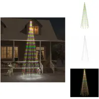 vidaXL LED-Weihnachtsbaum für Fahnenmast Mehrfarbig 732 LEDs 500 cm - Weihnachtsbeleuchtung