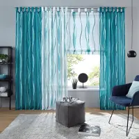 Otto Home Gardine "Dimona, 2er-Set, transparent, Schlaufen, Wellen" Schlaufen 2 Stk. tlg. 2er-Set, Voile, Polyester, Wellen
