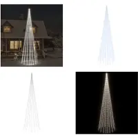 vidaXL LED Weihnachtsbaum für Fahnenmast Kaltweiß 1134 LEDs 800 cm - Weihnachtsbaum - Weihnachtsbäume - Weihnachtsbaum Mit Fahnenmast - LED-Weihnachtsbaum