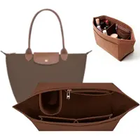 Merkloos Handtaschen-Organizer Taschen-Einsatz Taschenorganizer - Filz - Mit mehreren Fächern - Faltbar - Schwarz - Für Handtaschen in drei Größen