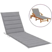 Madison Sonnenliegen Auflage Liegenauflage Polster für Gartenliege und Liegestuhl weich gepolstert Sitzpolster Terrasse Garten 200 x 50 cm Grau 200 x 50 x 3 cm
