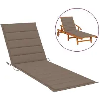 Madison Sonnenliegen Auflage Liegenauflage Polster für Gartenliege und Liegestuhl weich gepolstert Sitzpolster Terrasse Garten 200 x 50 cm Taupe 200 x 60 x 3 cm