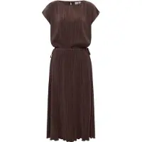Ragwear Plisseekleid "Plisseekleid Galit YOUMODO", Damen, Gr. M, N-Gr, braun (schwarz choco), Obermaterial: 65% Polyester PES. 35% Viskose CV., Kleider Plisseekleid