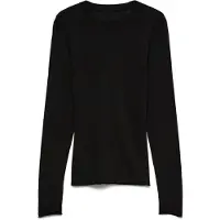 Vero Moda Strickpullover "VMKAMILE LS O-NECK PULLOVER NOOS", Damen, Gr. M, schwarz, Strick, Obermaterial: 83% Viskose, 17% Nylon, unifarben, normal, Rundhals, Pullover Strickpullover, Viskosemischung