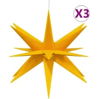 vidaXL LED-Weihnachtssterne 3 Stk. Faltbar Gelb 43 cm