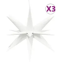 vidaXL LED-Weihnachtssterne 3 Stk. Faltbar Weiß 100 cm