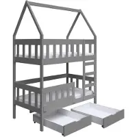 Selsey Vistena - Kinderbett mit Bettkasten, Grau, 75x180 cm