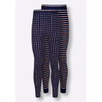 Witt Lange Unterhose "Hose lang Hose lang 2 Stück", Herren, Gr. 9, 2 Stk., marine, getupft, marine, gestreift, Unterhosen Lange Unterhose