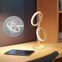 ZMH LED Tischleuchte Weiß Ringform Nachttischlampe Drehbare abnehmbare Ringe 13 W 3000 K Warmweiß