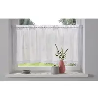 Otto Home Scheibengardine "Missy, 1 Stück, transparent, Spitzenbordüre, Stangendurchzug" Gr. 4, weiß, B:120cm H:45cm, Polyester, Polyester, Gardinen, Scheibengardine, mit Spitzenbordüre