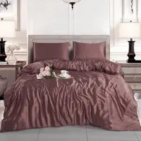 Merkloos s 3-teiliges Satin Bettwäsche Set in Blush Rosa