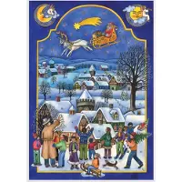 Richard Sellmer Verlag Adventskalender Weihnachtskalender aus Papier mit Bildern und Glitzer für Kinder und Erwachsene Nikolaus kommt