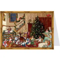 Richard Sellmer Verlag Nostalgischer Postkarten Adventskalender Weihnachtskalender für Kinder und Erwachsene mit Bildern Weihnachtsabend
