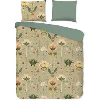 Muller Textil Good Morning Bettwäsche "Jeanne" - Grün - (200x220 cm) - 100 % Baumwolle