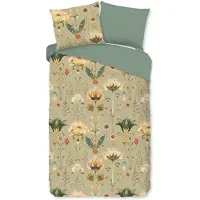 Muller Textil Good Morning Bettwäsche "Jeanne" - Grün - (140x220 cm) - 100 % Baumwolle