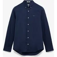 Gant Langarmhemd "SLIM PINPOINT OXFORD", Herren, Gr. XXL, N-Gr, blau (marine), Web, Obermaterial: 100% Baumwolle, slim fit normal, 2-Knopf-Manschette, Hemden Langarmhemd