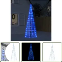 The Living Store LED-Weihnachtsbaum für Fahnenmast 550 LEDs Blau 300 cm