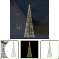 The Living Store LED-Weihnachtsbaum für Fahnenmast 1534 LEDs Mehrfarbig 500 cm