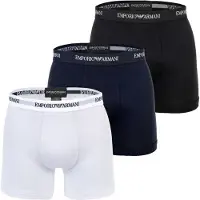 Emporio Armani Boxershorts "Boxershort CORE LOGOBAND 3er Pack", Herren, Gr. XXL, 3 Stk., schwarz (weiß, dunkelblau, schwarz), Unterhosen Boxershorts