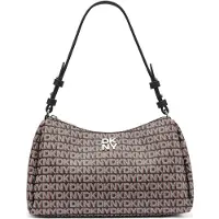 DKNY Remy Umhängetasche mit Reißverschluss, Schwarz/Sattelbraun, Einheitsgröße