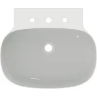 Ideal standard Linda-X Waschtisch, 3 Hahnlöcher, ohne Überlauf, geschliffen, 600x500x135 mm, T498901, Farbe: Weiß