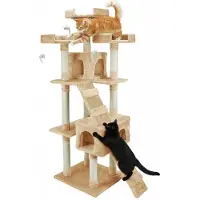 Dripio Kratzbaum XXL 170 cm, beige, mit Höhle und Plattformen