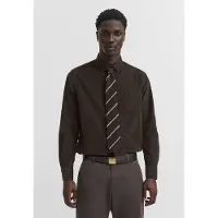 Bugatti Langarmhemd "Modern Fit", Herren, Gr. S, Normalgrößen, braun (80, braun), 100% Baumwolle, unifarben, normal, Hemden Langarmhemd, Modern Fit Cord Baumwolle Button-Down