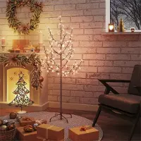 The Living Store LED-Baum Kirschblüte Warmweiß 84 LEDs 120 cm