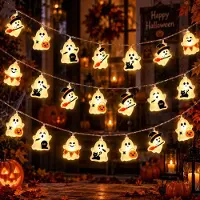 Dripio Halloween-Lichterkette, 3 m, 20 LEDs, warmweiß, batteriebetrieben