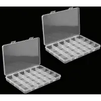Merkloos Sortierbox Sortierbehälter Organizer - 24 Fächer - Transparent - 2er Set - Klickdeckel