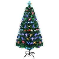 OEM Kunstkerstboom 120 cm, mehrfarbiges Glasfaserlicht, 125 PVC-Spitzen