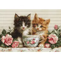 Luca S "Morgen der Katzen" Kreuzstich-Set, 37x25cm