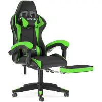 Bigzzia Gaming Stuhl mit Fußstütze - Gamer Stühle Ergonomisch mit Lendenkissen + Kopfstütze Gaming Chair Höhenverstellbar Computerstuhl für Erwachsene