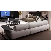JVmoebel Wohnzimmer-Set: 4+3 Sitzer Farbe Weiß Braun Modernes Design - 2tlg.