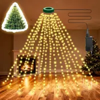 OEM Lichterkette für Weihnachtsbaum, 16 Stränge, 480 LEDs, warmweiß, IP44, Timer