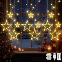 OEM LED-Sternenvorhang 3,5 m, 126 warmweiße LEDs, 8 Modi, Timer, IP44