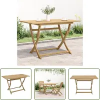 The Living Store Gartentisch Klappbar 120x70x75 cm Massivholz Akazie