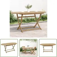 The Living Store Gartentisch Klappbar 160x85x75 cm Massivholz Akazie