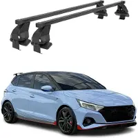 Menabo Stahl Dachträger Gepäckträger für Hyundai i20 N 2020-2025 Schwarz 2x