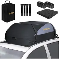 Merkloos Dachbox Dachkoffer Dachtasche - 400 Liter - Wasserdicht - Grau und Schwarz - Für Auto und Kombi