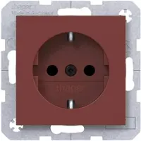 Hager WAS1400C05 Steckdose SCHUKO, erhöhter Berühr.schutz, Schraub-Liftkl., A.x/C.x, carmin, hg