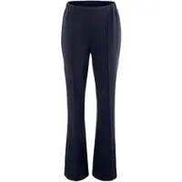 Sieh an! Bügelfaltenhose SIEH AN "Hose Schlupfhose mit abgesteppter Bügelfalte", Damen, Gr. 19, K-Gr, blau (marine), Crepe, , Elegant, gerade, Hosen Bügelfaltenhose