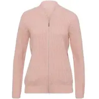 Sieh an! Strickjacke SIEH AN "Strickjacke Strickjacke in Ripp-Optik, pflegeleicht", Damen, Gr. 44, rosa (rosenquarz, meliert), Sportlich, Strickjacken Strickjacke