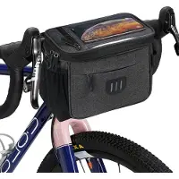 OCreon Lenkertasche für Fahrrad mit Smartphone-Halterung - 6 Liter - Wasserdicht - Befestigung an der Oberrohrverbindung - Geeignet für Mountainbikes und Rennräder