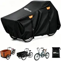 Generisch Bakfiets-Abdeckung - 600D - Wasserdicht - UV-Schutz - Geeignet für Lastenfahrräder und Dreiräder