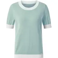 Casual Looks 2-in-1-Pullover WITT "Twinset Twin-Set aus reiner Baumwolle", Damen, Gr. 42, grün (kalkmint), Sportlich, V-Ausschnitt, Pullover 2-in-1-Pullover