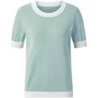 Witt Weiden 2-in-1-Pullover WITT "Twinset Twin-Set aus reiner Baumwolle", Damen, Gr. 50, grün (kalkmint), Sportlich, V-Ausschnitt, Pullover 2-in-1-Pullover